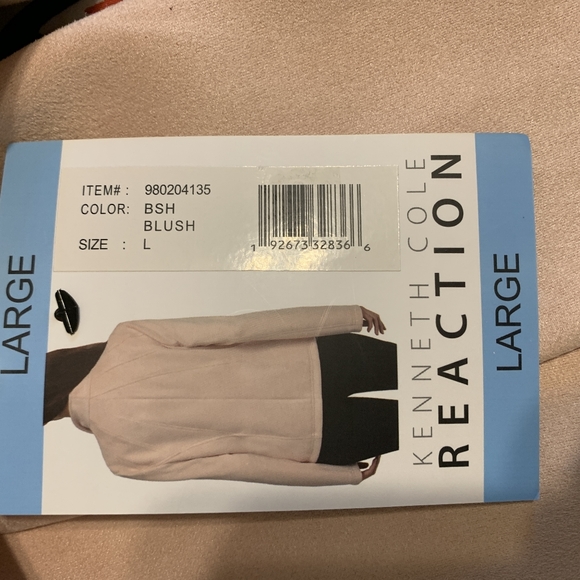 Kenneth Cole NWT light faux suede jacket blush pink L - Picture 3 of 7